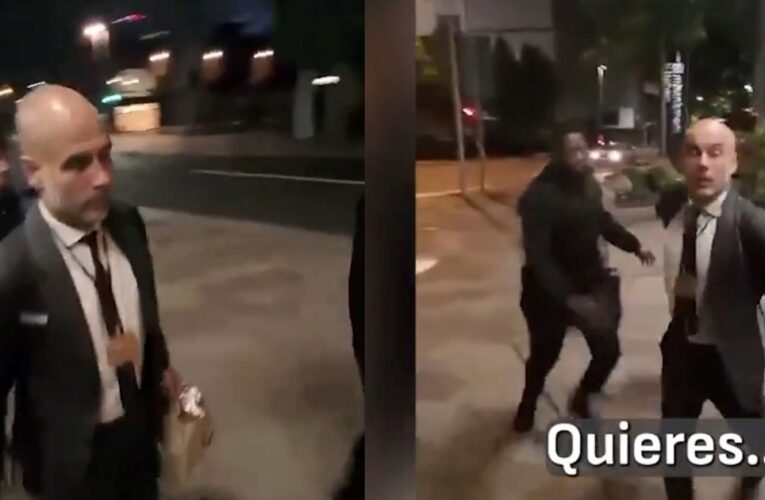 Video: Pep Guardiola casi se pelea con un hincha y lo tuvieron que frenar