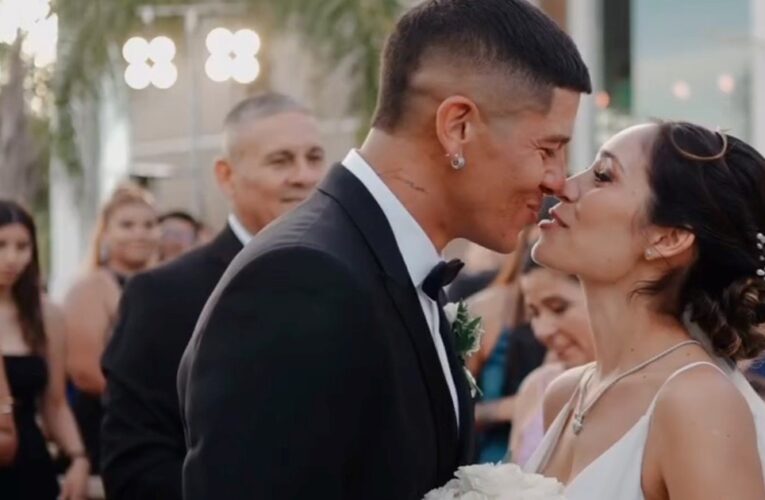 Video: las primeras imágenes del casamiento de Marcos Rojo, sus votos y los jugadores de Boca bailando