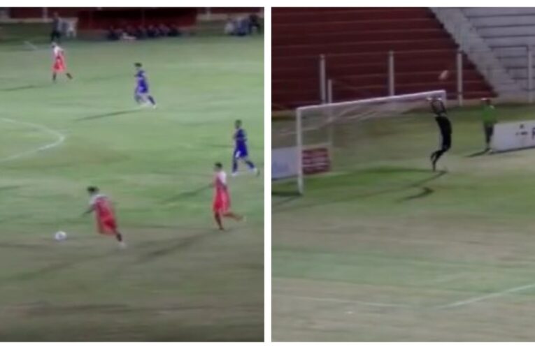 Video: espectacular gol detrás de mitad de cancha en Brasil