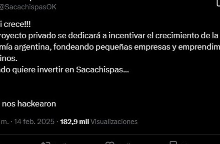 La gastada de Sacachispas inspirada en el posteo cripto de Javier Milei