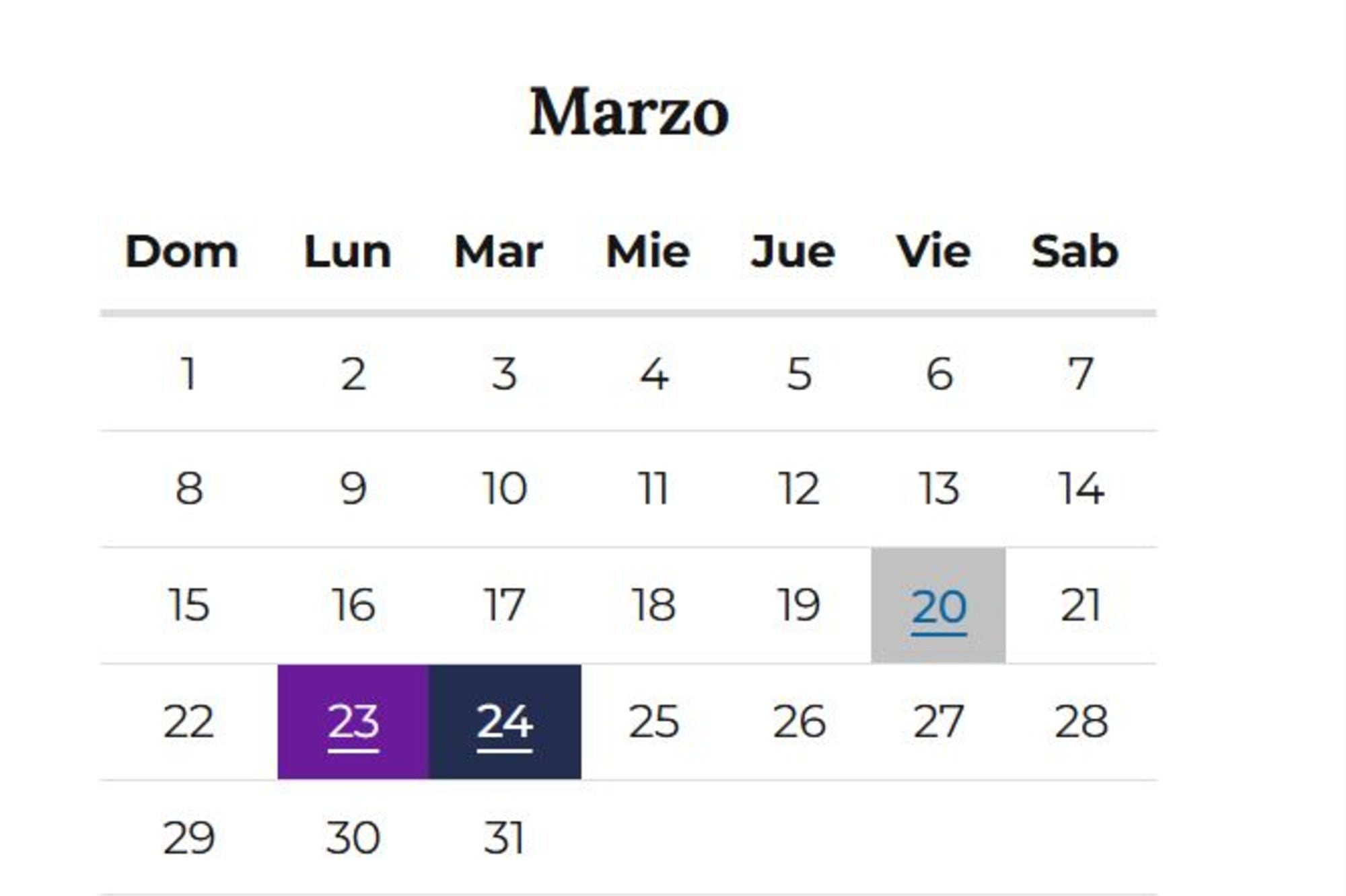 Feriados de marzo 2026: el calendario completo de fines de semana largo y días no laborables