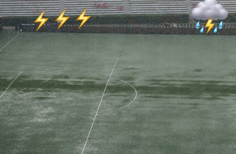 Diluvio, rayos y campo semi inundado: así está el estadio a horas de Argentina-Islandia